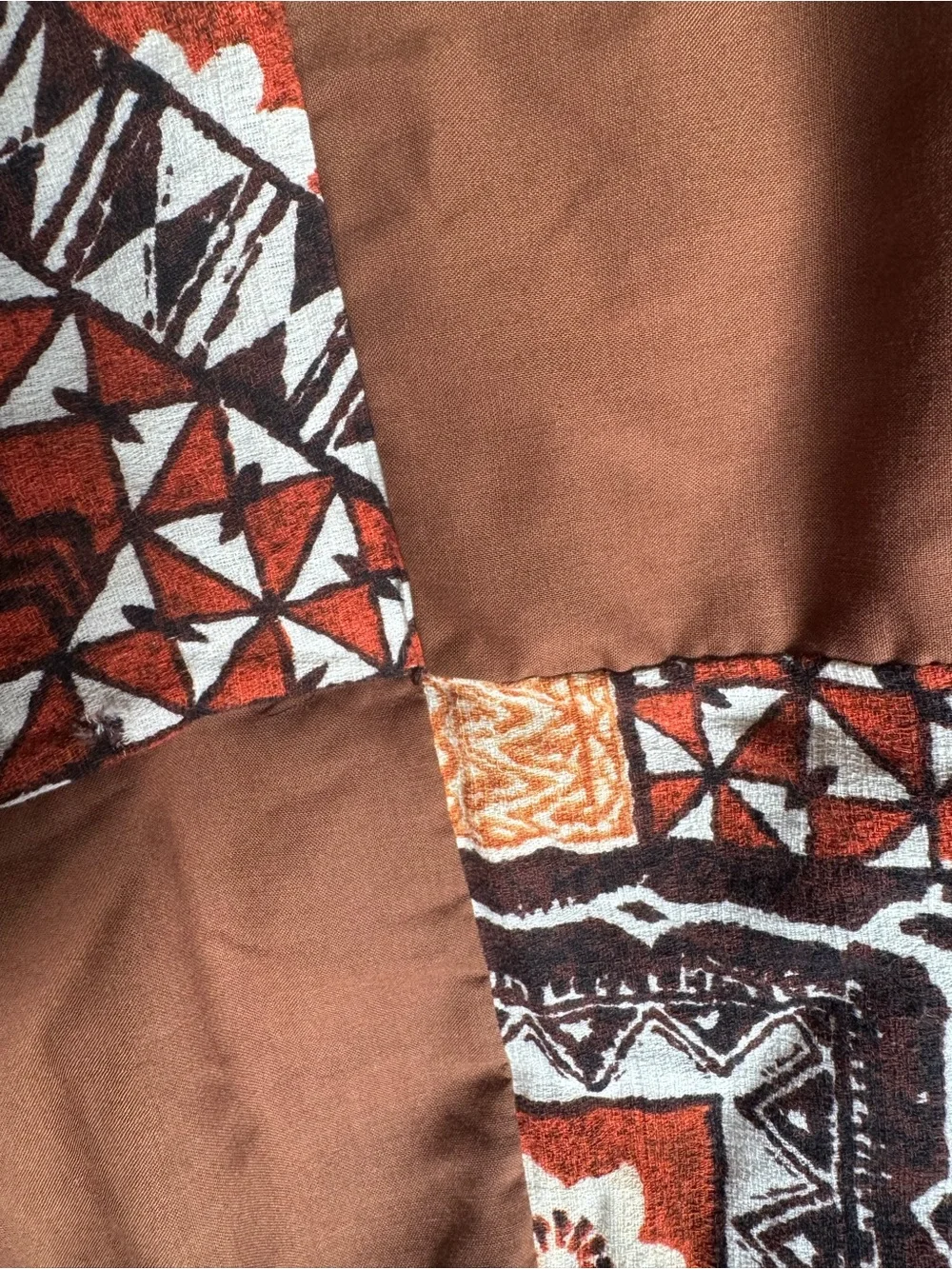 Vintage Polynesian/Hawaiian mid-century barkcloth inspired Quilt